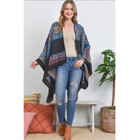 ✌🏼 #1330 Cozy Western Style Must Have Poncho - Picture 14 of 16